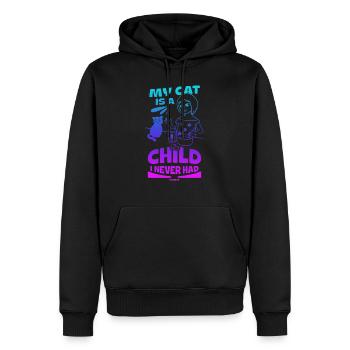 Katzenmama - Männer Premium Bio Hoodie - Schwarz - Vorne - Nico (187cm)