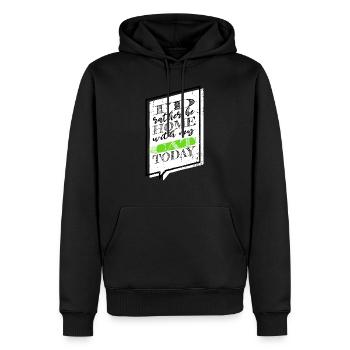 chat génial amusement chat d’amour humour - Sweat à capuche Premium bio Homme - noir - Devant - Nico (187cm)