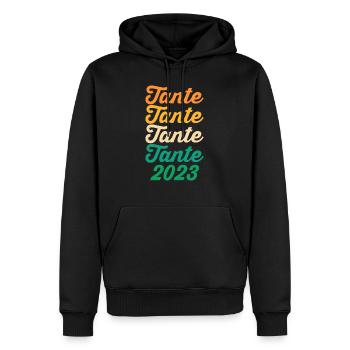 Tante 2023 Schwangerschaft Schwanger Werdende Tant - Männer Premium Bio Hoodie - Schwarz - Vorne - Nico (187cm)