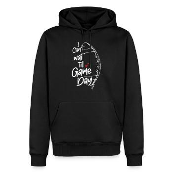 Jour de match de football américain Jour de match Dimanche Amour - Sweat à capuche Premium bio Homme - noir - Devant - Nico (187cm)