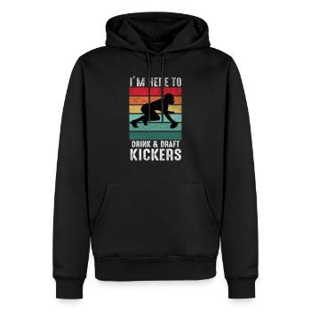 Fantasy Football Lineman, Party Drink Draft Kicker - Männer Premium Bio Hoodie - Schwarz - Vorne - Nico (187cm)