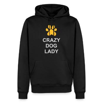 crazy dog lady Zitat - Männer Premium Bio Hoodie - Schwarz - Vorne - Nico (187cm)