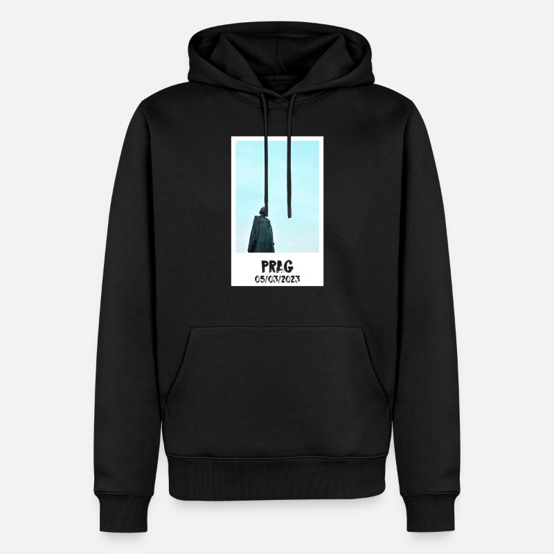 Prag - Bild - Männer Premium Bio Hoodie - Schwarz