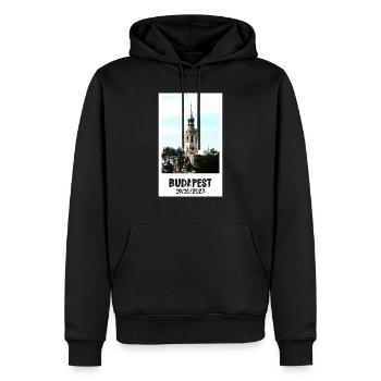 Budapest Travel picture - Männer Premium Bio Hoodie - Schwarz - Vorne - Nico (187cm)