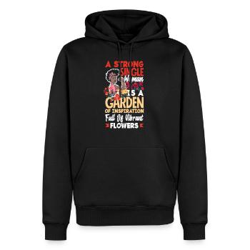 A Strong Single Woman Is A Garden Of Flowers - Men’s Premium Organic Hoodie - black - Front - Nico (187cm)