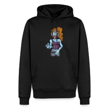 Weiblicher Zombie - Männer Premium Bio Hoodie - Schwarz - Vorne - Nico (187cm)