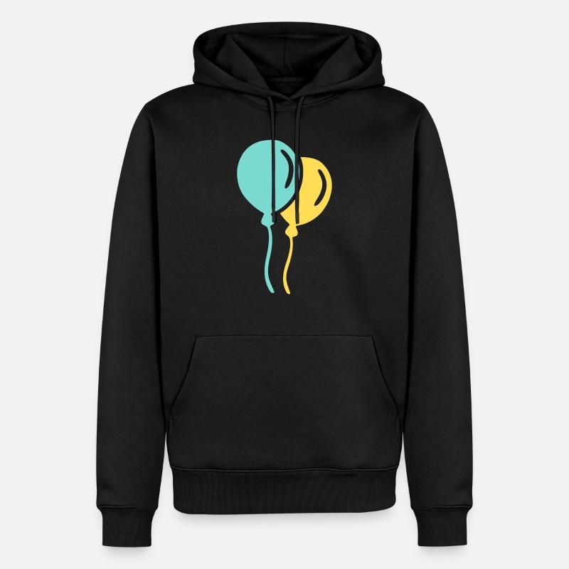 Luftballons - Männer Premium Bio Hoodie - Schwarz