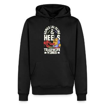 Classic Homeschool Mom Tradwife Homeschooling - Men’s Premium Organic Hoodie - black - Front - Nico (187cm)
