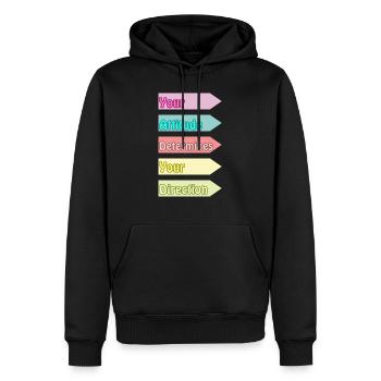 Votre attitude détermine votre direction - Sweat à capuche Premium bio Homme - noir - Devant - Nico (187cm)