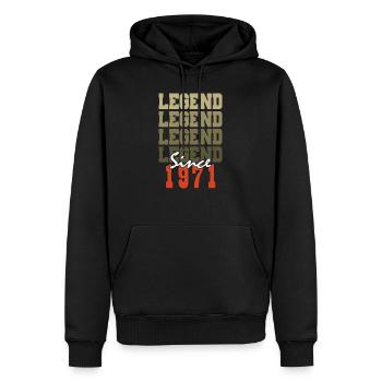 Cadeau 53e Anniversaire Vintage Né un mois de 1971 - Sweat à capuche Premium bio Homme - noir - Devant - Nico (187cm)