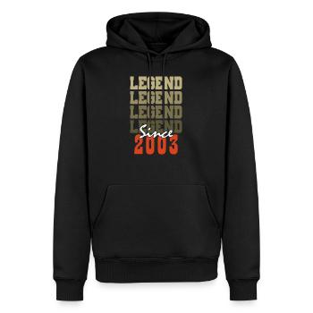 Cadeau 21e Anniversaire Vintage Né un mois de 2003 - Sweat à capuche Premium bio Homme - noir - Devant - Nico (187cm)