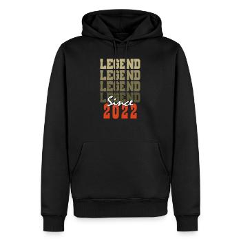Cadeau 2e Anniversaire Vintage Né un mois de 2022 - Sweat à capuche Premium bio Homme - noir - Devant - Nico (187cm)