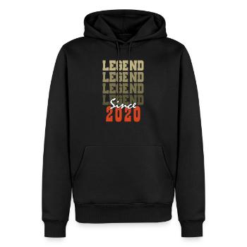 Cadeau 4e Anniversaire Vintage Né un mois de 2020 - Sweat à capuche Premium bio Homme - noir - Devant - Nico (187cm)