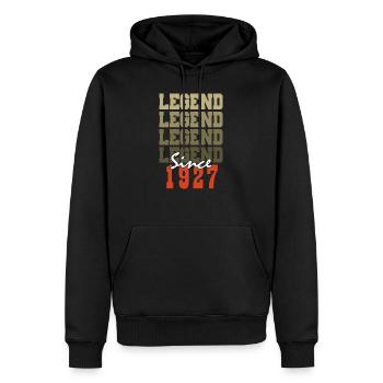 Vintage Geschenk zum 97. Geburtstag geboren vor einem Monat aus dem Jahr 1927 - Männer Premium Bio Hoodie - Schwarz - Vorne - Nico (187cm)