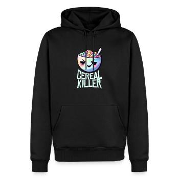 Jeu de mots sur le petit-déjeuner Cereal Killer - Sweat à capuche Premium bio Homme - noir - Devant - Nico (187cm)