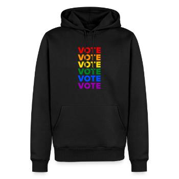 Vote répété – Drapeau de la fierté - LGBTQIA+ - Sweat à capuche Premium bio Homme - noir - Devant - Nico (187cm)