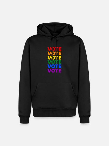 Repeat Voting – Pride Flag - LGBTQIA+ - Men’s Premium Organic Hoodie - black