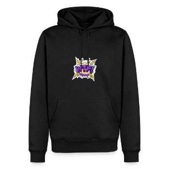 COMIC COMICSTYLE CARTOON WTF COMICS CARTOONS MOTIV - Männer Premium Bio Hoodie - Schwarz - Vorne - Nico (187cm)