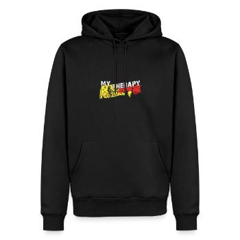 Bicycle biking is my therapy - Men’s Premium Organic Hoodie - black - Front - Nico (187cm)