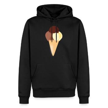 crème glacée restaurant crème glacée sundae32 - Sweat à capuche Premium bio Homme - noir - Devant - Nico (187cm)