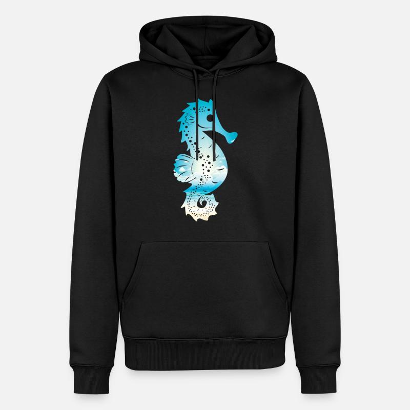 SeePferdchen (Sky-Edition) - Männer Premium Bio Hoodie - Schwarz