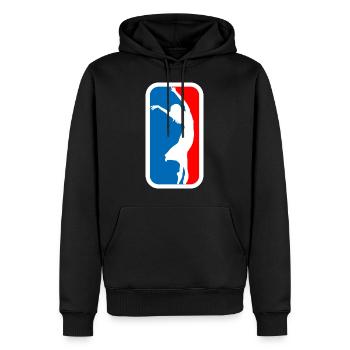 logo de la danseuse - Sweat à capuche Premium bio Homme - noir - Devant - Nico (187cm)