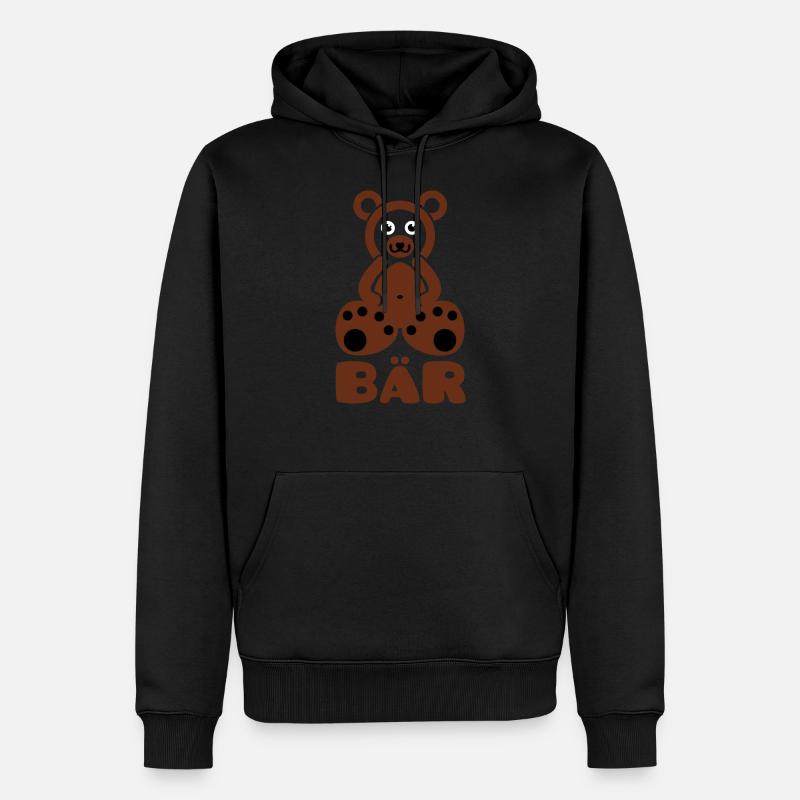 Ein Bär mit Text - Männer Premium Bio Hoodie - Schwarz