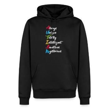 Journée mondiale de l'autisme Sensibilisation à l'autisme - Sweat à capuche Premium bio Homme - noir - Devant - Nico (187cm)