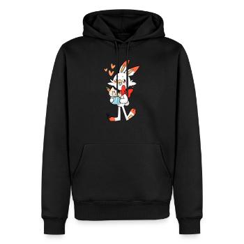 scorbunny design - Sweat à capuche Premium bio Homme - noir - Devant - Nico (187cm)