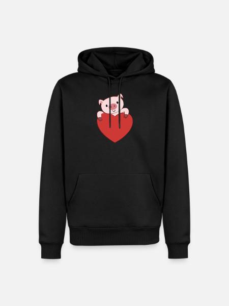 Pig Love - Men’s Premium Organic Hoodie - black