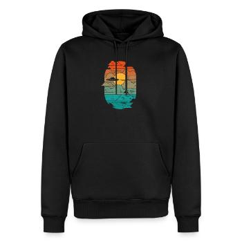 OVNI dans le ciel - Sweat à capuche Premium bio Homme - noir - Devant - Nico (187cm)