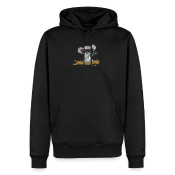 Koala avec des lunettes - Sweat à capuche Premium bio Homme - noir - Devant - Nico (187cm)