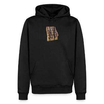 Waffel - Männer Premium Bio Hoodie - Schwarz - Vorne - Nico (187cm)