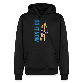 Fitness Do it now - Männer Premium Bio Hoodie - Schwarz - Vorne - Nico (187cm)