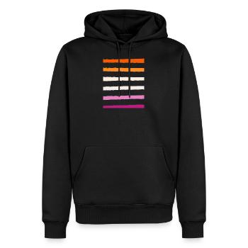 lesbian rayé - Sweat à capuche Premium bio Homme - noir - Devant - Nico (187cm)