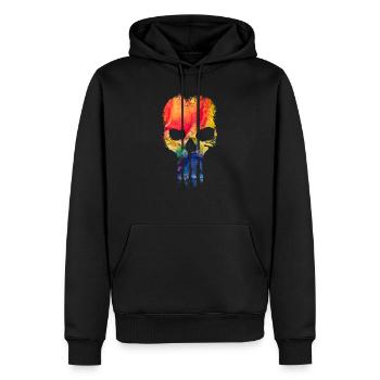 Schädel - Männer Premium Bio Hoodie - Schwarz - Vorne - Nico (187cm)