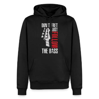 Bassist E-Bass Musiker - Männer Premium Bio Hoodie - Schwarz - Vorne - Nico (187cm)