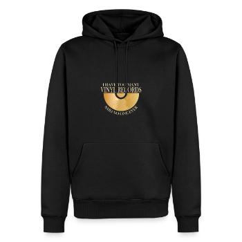 Zu Viele Vinylplatten Sagt Niemand Jemals - Männer Premium Bio Hoodie - Schwarz - Vorne - Nico (187cm)