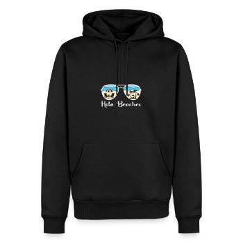 Hola Beaches - Männer Premium Bio Hoodie - Schwarz - Vorne - Nico (187cm)