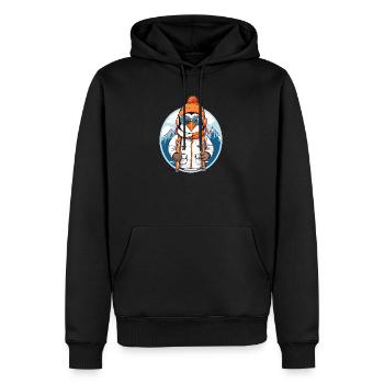 Pingouin mignon avec chapeau de laine - Sweat à capuche Premium bio Homme - noir - Devant - Nico (187cm)
