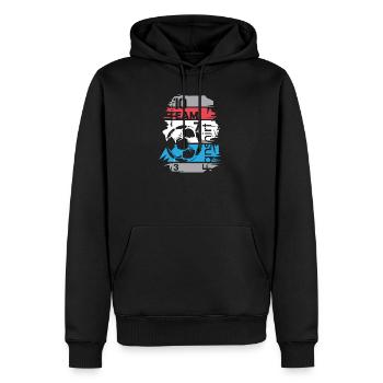 Fußball Niederlande Team Collage Ball Illustration - Männer Premium Bio Hoodie - Schwarz - Vorne - Nico (187cm)