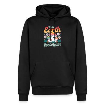 Make Earth Cool Again Kawaii Mushrooms - Men’s Premium Organic Hoodie - black - Front - Nico (187cm)