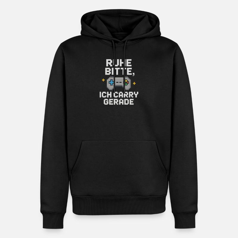 Silence Please Pixel Controller Graphiques - Sweat à capuche Premium bio Homme - noir