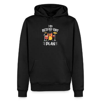 Mon plan de retraite Batteur drôle Conception de batterie - Sweat à capuche Premium bio Homme - noir - Devant - Nico (187cm)