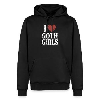 Ich liebe Goth Girls - Männer Premium Bio Hoodie - Schwarz - Vorne - Nico (187cm)