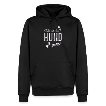 Style de promenade et chien - Sweat à capuche Premium bio Homme - noir - Devant - Nico (187cm)