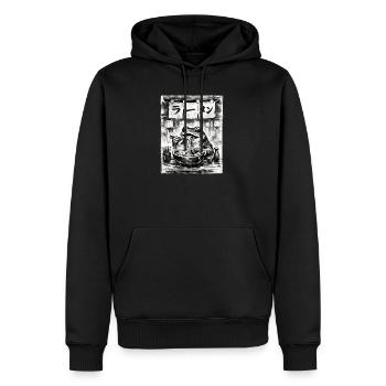 Ramen Nudeln Frosch Sumi-e Tuschezeichnung - Männer Premium Bio Hoodie - Schwarz - Vorne - Nico (187cm)