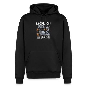 Geburtstag Ente Gut Alles Gut 80 Jahre Comic - Männer Premium Bio Hoodie - Schwarz - Vorne - Nico (187cm)
