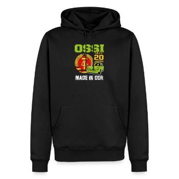 Geburtstag DDR Ossi Ost Produkt 20 Jahre - Männer Premium Bio Hoodie - Schwarz - Vorne - Nico (187cm)