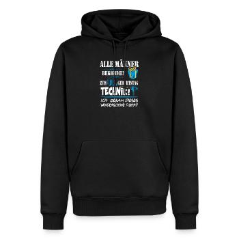 80. Geburtstag Technik Geschenk Mann Shirt - Männer Premium Bio Hoodie - Schwarz - Vorne - Nico (187cm)